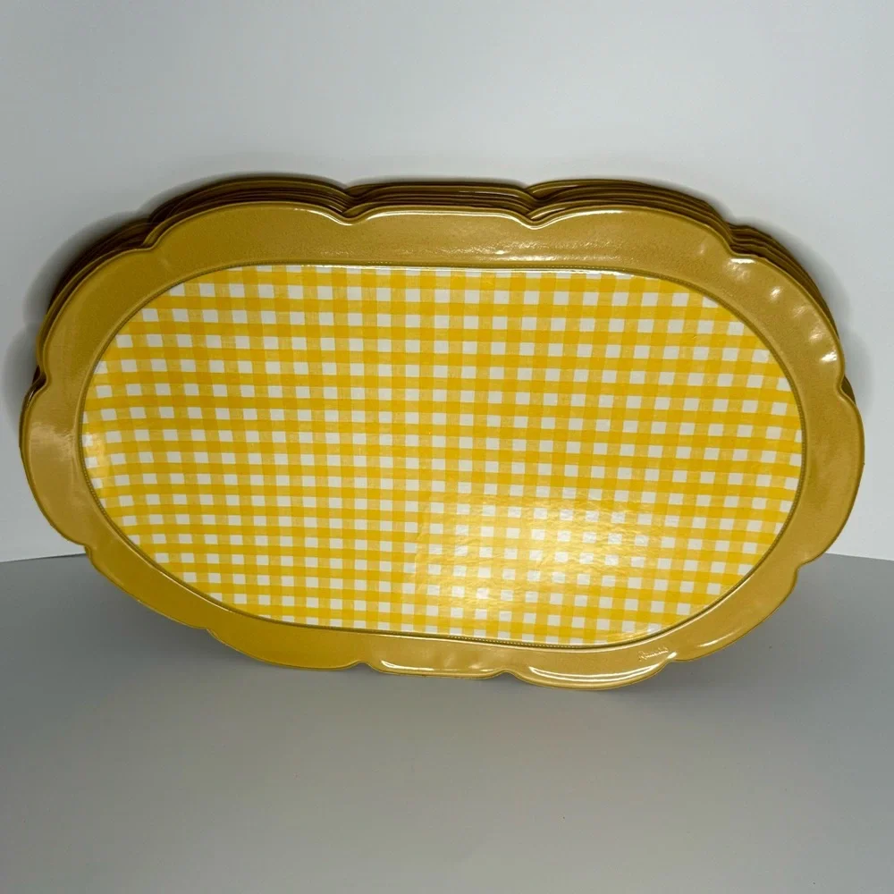 Ronaldi‎ Yellow Gingham Placemats and Patchwork Fabric Napkin 8 Place Settings